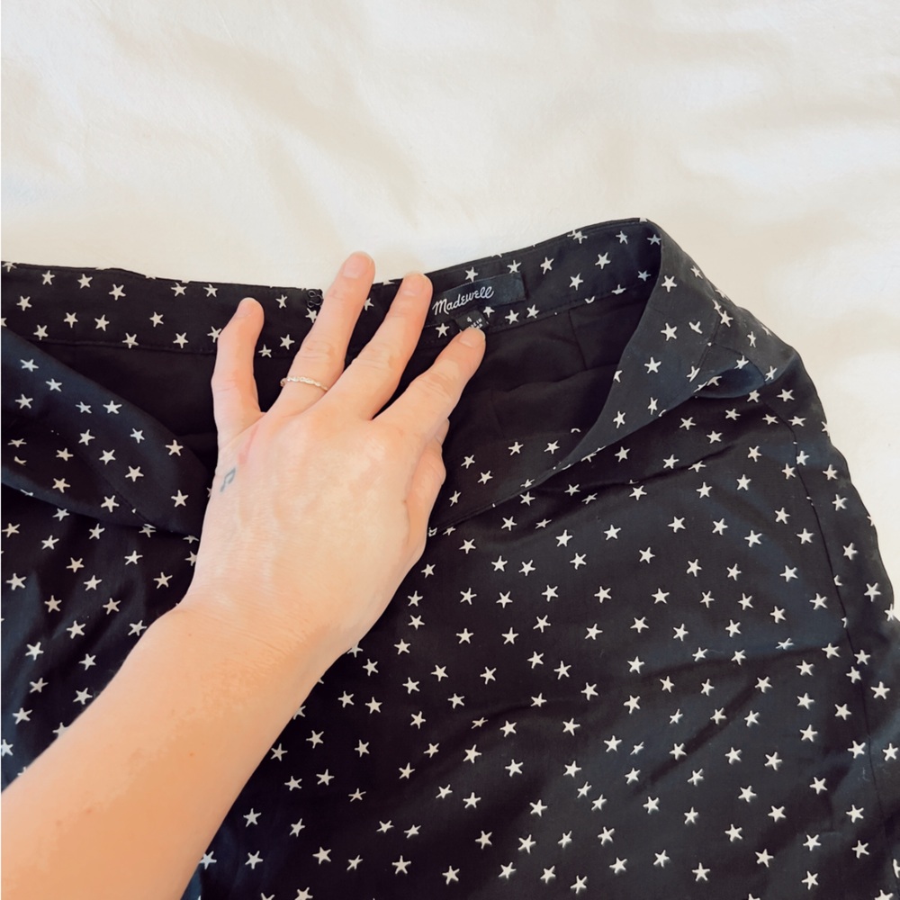100% Silk Madewell Ruffle Star Mini‎ Skirt - Picture 3 of 6